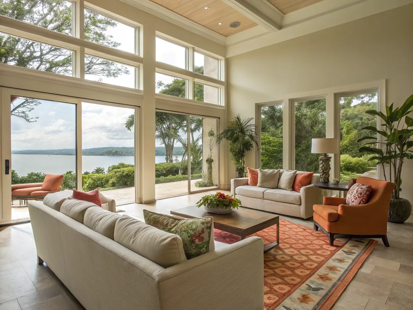 A modern, beautifully renovated living room with sleek finishes and elegant lighting, showcasing Build Era Pro's expertise in residential renovations.
